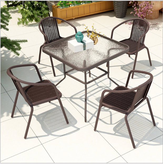 Patio Bistro Set, Weather Resistant Outdoor Furniture Sets with Rust-Proof Steel Frames, Foldable Garden Table and Chairs