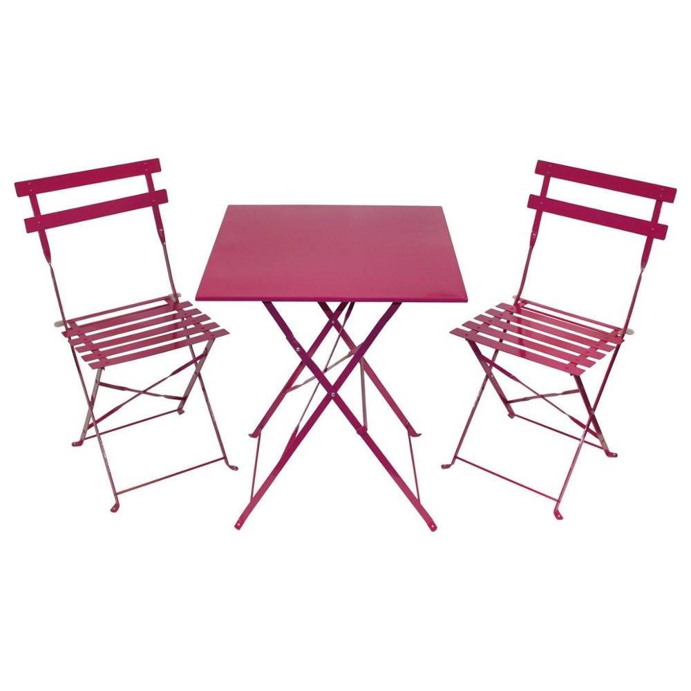 high quality light weight bistro set comfortable metal folding table chairs set Garden patio Outdoor furniture