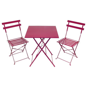 high quality light weight bistro set comfortable metal folding table chairs set Garden patio Outdoor furniture