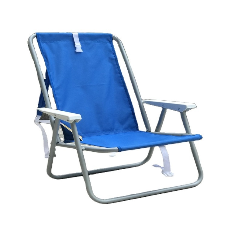 Modern Outdoor Portable Backpack Beach Chair Soft Leisure Recliner with Thickened Steel Pipe Oxford Cloth Foldable for Park Use