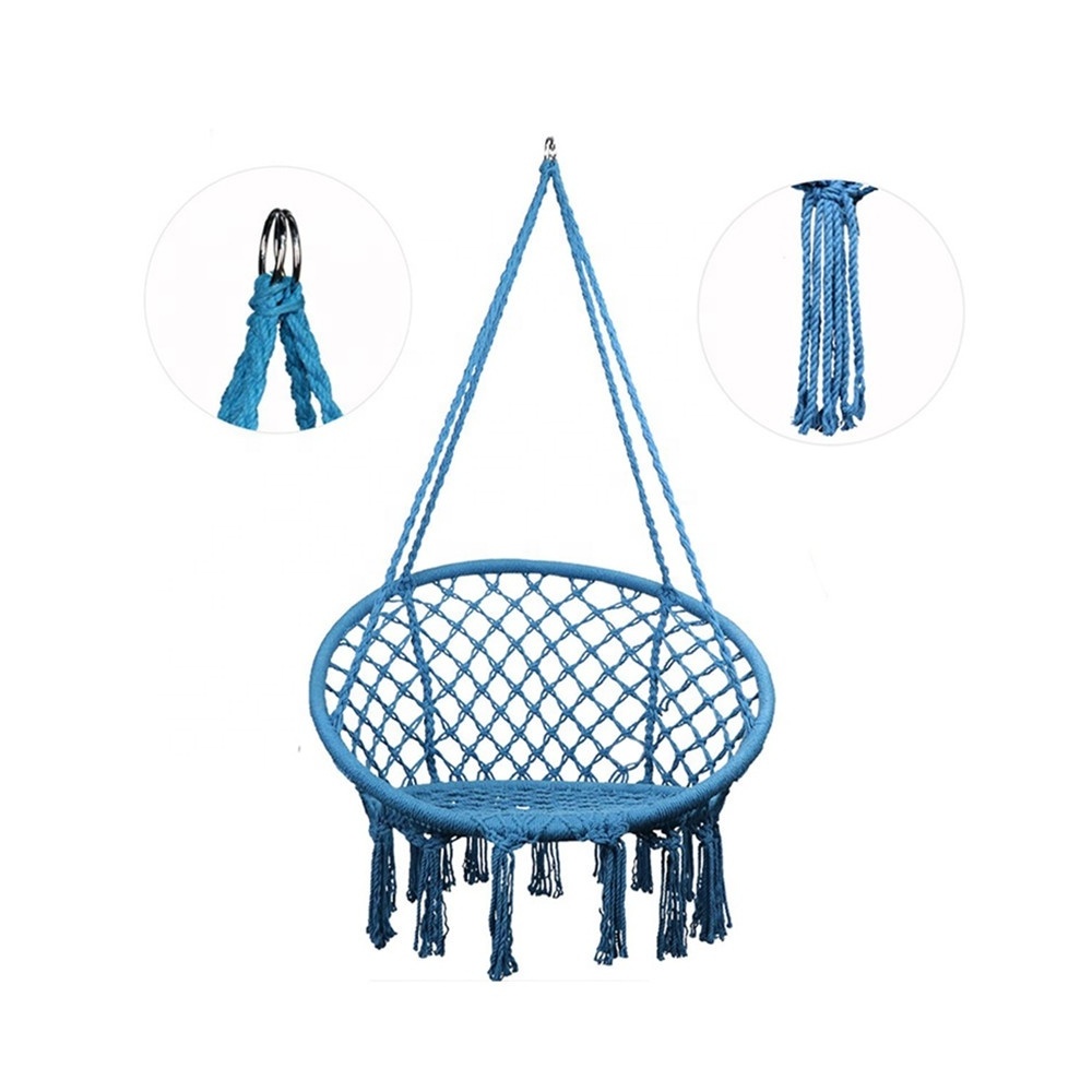 Outdoor Patio Swing Polycotton Rope hanging, garden hanging chair, bedroom hammock picnic swing chair.