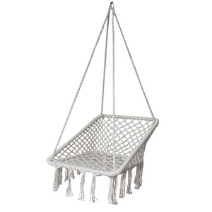 Hammock Chair Hanging Rope Distinctive Cotton Canvas Swing seat Chair for Yard Bedroom Porch Indoor Outdoor Patio garden