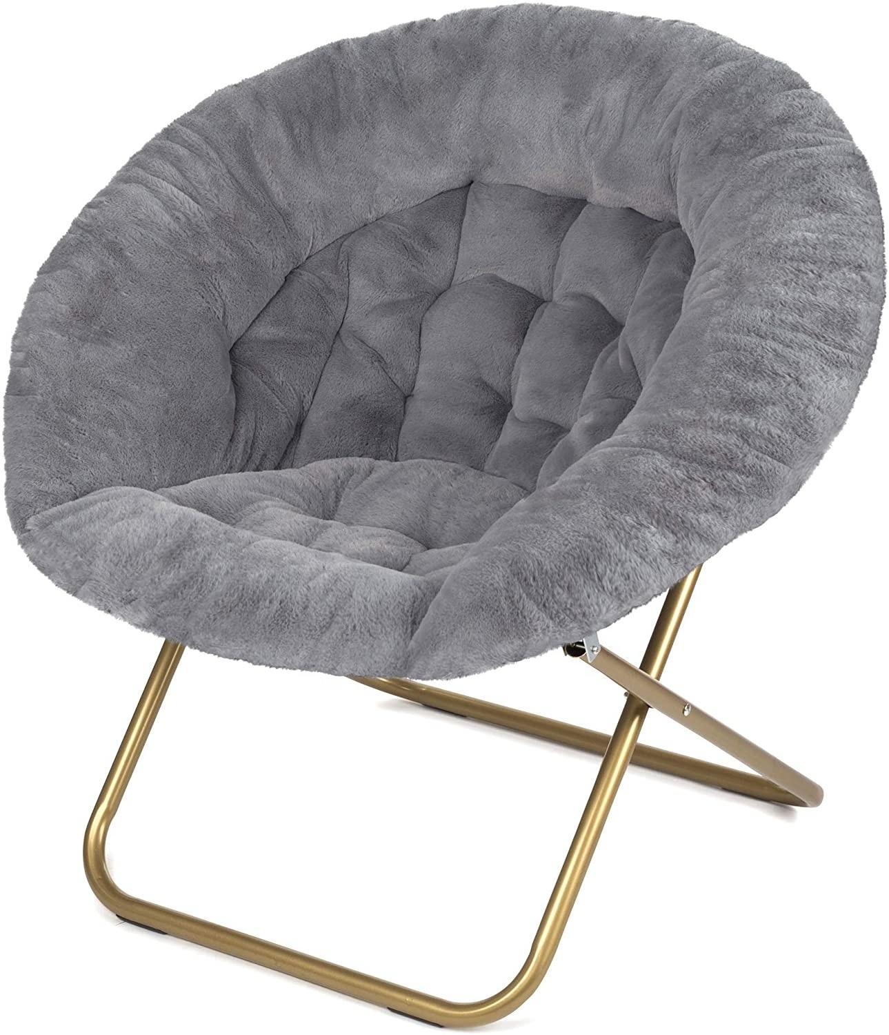 Folding Cozy Chair/Faux Fur Saucer Chair for Bedroom outdoor indoor  moon chair