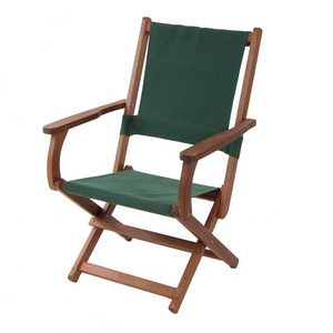 Outdoor wooden folding beach chair portable outdoor recreational camping chair thickened canvas camping chair