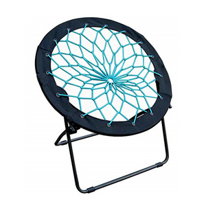 Camping round sports bungee elastic folding chair bunjo chair moon chair