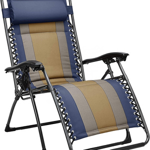 Outdoor Adjustable padded Zero Gravity Lounge Chair Recliners for Patio, Pool, beach chair, sun lounger w/Cup Holder