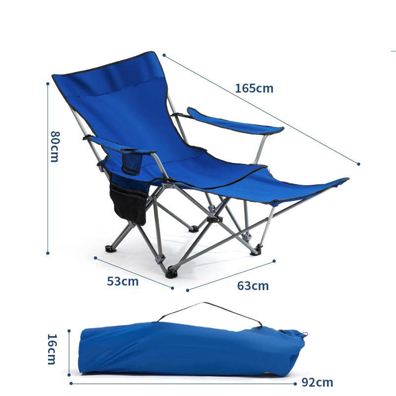 Outdoor portable sit and recline folding chair with foot rest beach armchair recreational camping sketching chair Fishing lounge