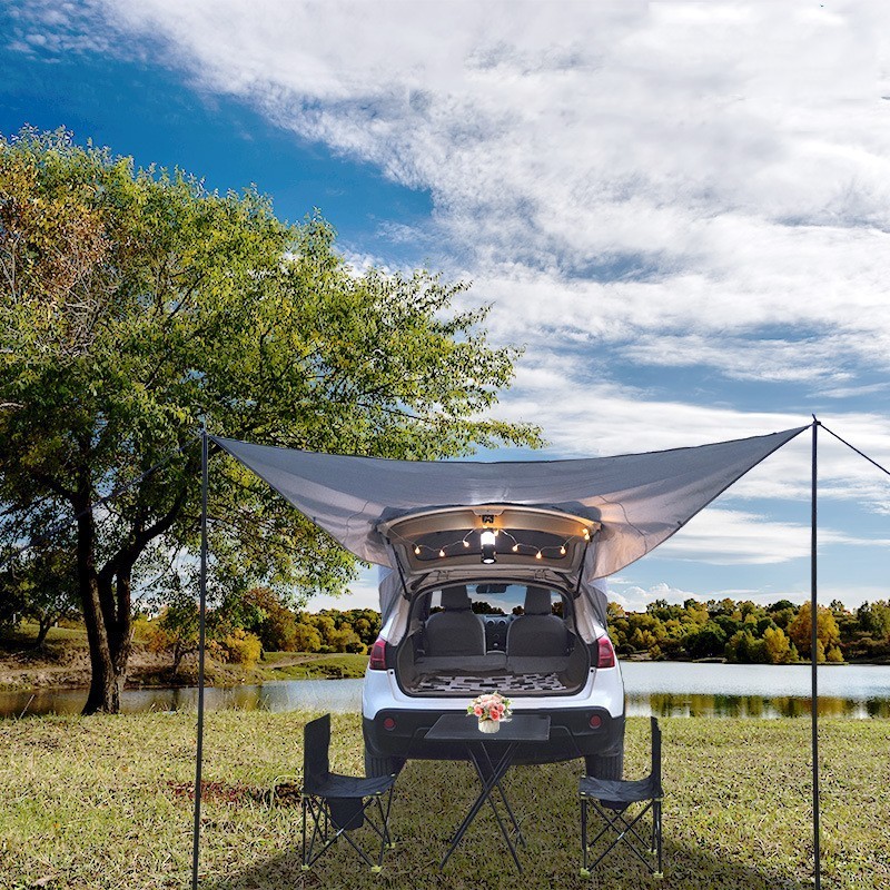 Cross-Border Outdoor Car Rooftop Tent from South Korea Practical Trunk Canopy for Camping Sun and Rain Shade