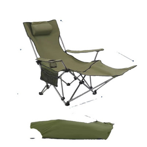 Outdoor portable sit and recline folding chair with foot rest beach armchair recreational camping sketching chair Fishing lounge