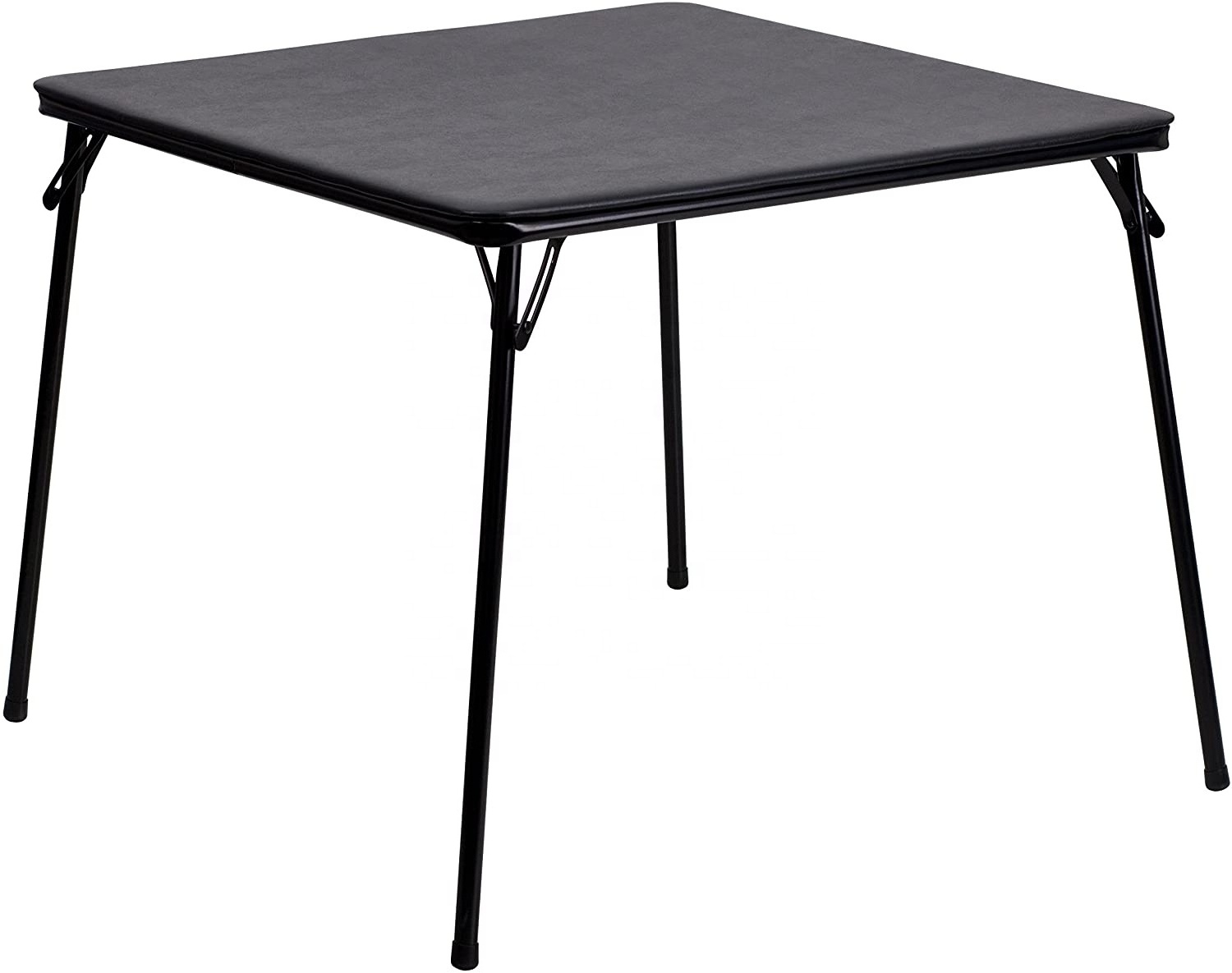 Black Folding Card Table Portable Square Foldable Table with Collapsible Legs for Outdoor Furniture for Courtyard Use