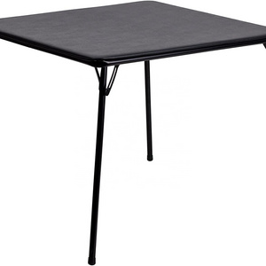 Black Folding Card Table Portable Square Foldable Table with Collapsible Legs for Outdoor Furniture for Courtyard Use