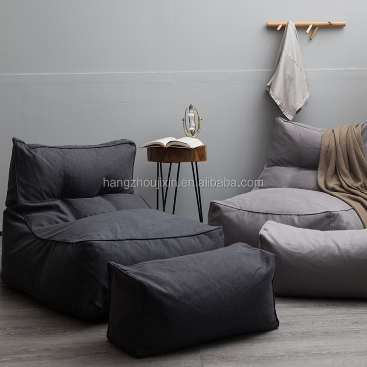 Bean Bag Modern Home Chaise Lounge Sofa With An Ottoman,bean bag chair,bean bag outer cover only