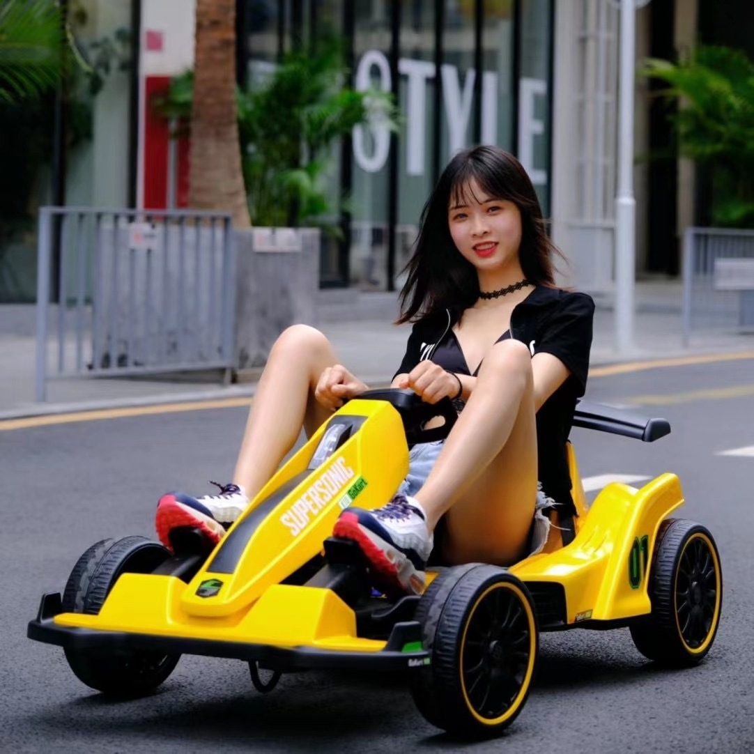 New children's electric kart can sit adults can sit men and women baby remote control drift car charging toy kart