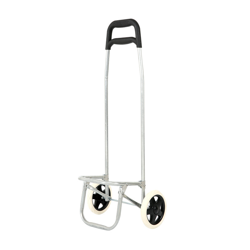 Aluminum alloy portable shopping cart flat step wheel household cloth bag shopping cart folding luggage trailer small pull cart