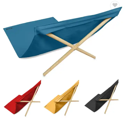 Sand Free Relaxing Lounger Recliner Outdoor Portable Folding Sun Beds Wooden Canvas Foldable Beach Mat Sea Chairs With Backrest