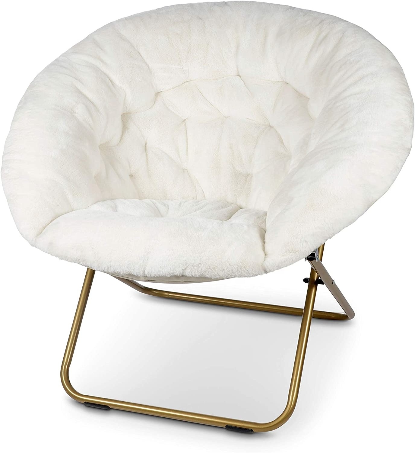 Folding Cozy Chair/Faux Fur Saucer Chair for Bedroom outdoor indoor  moon chair