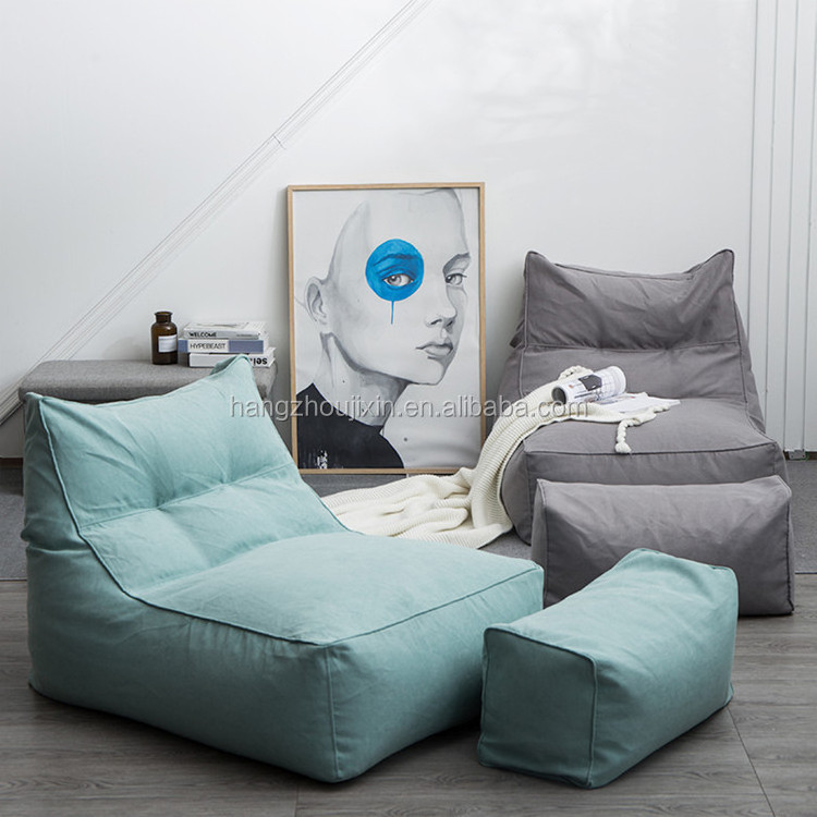 Bean Bag Modern Home Chaise Lounge Sofa With An Ottoman,bean bag chair,bean bag outer cover only