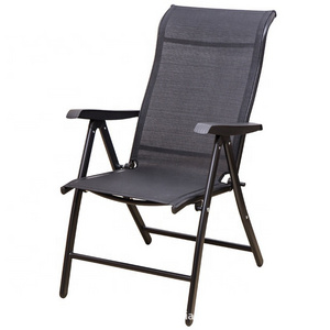 Patio Sling Fabric steel Chair adjustable ,Outdoor Sturdy metal Frame Chair for Garden, Backyard, Porch, All Weatherproof