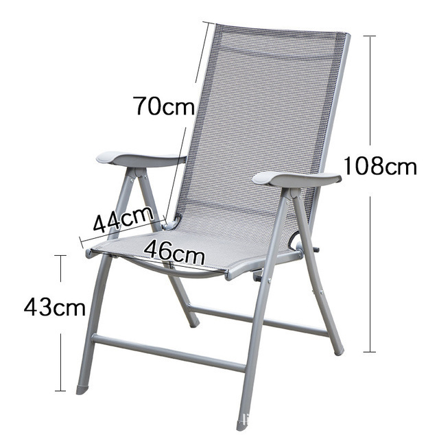 Patio Sling Fabric steel Chair adjustable ,Outdoor Sturdy metal Frame Chair for Garden, Backyard, Porch, All Weatherproof