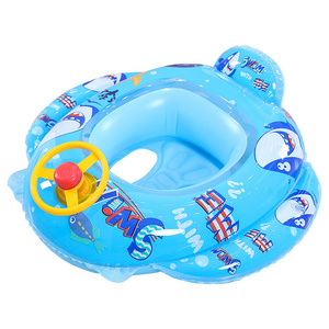 Children's steering wheel swimming seat ring baby cartoon sitting swimming ring thickened float ring