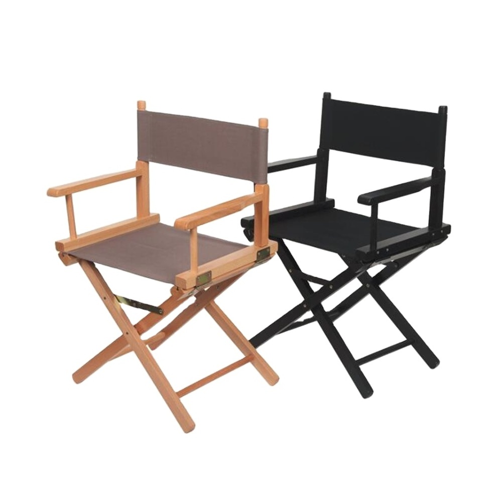 Hotsale portable outdoor wooden folding director chair black professional makeup artist chair