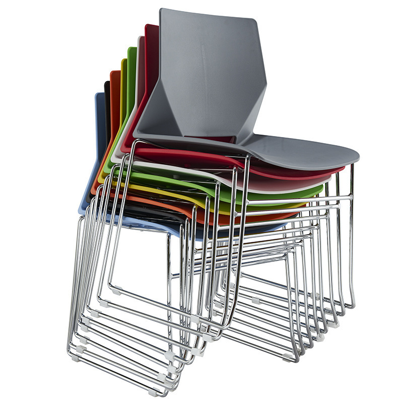 Reception and negotiation chair Plastic solid steel chair simple conference room chair