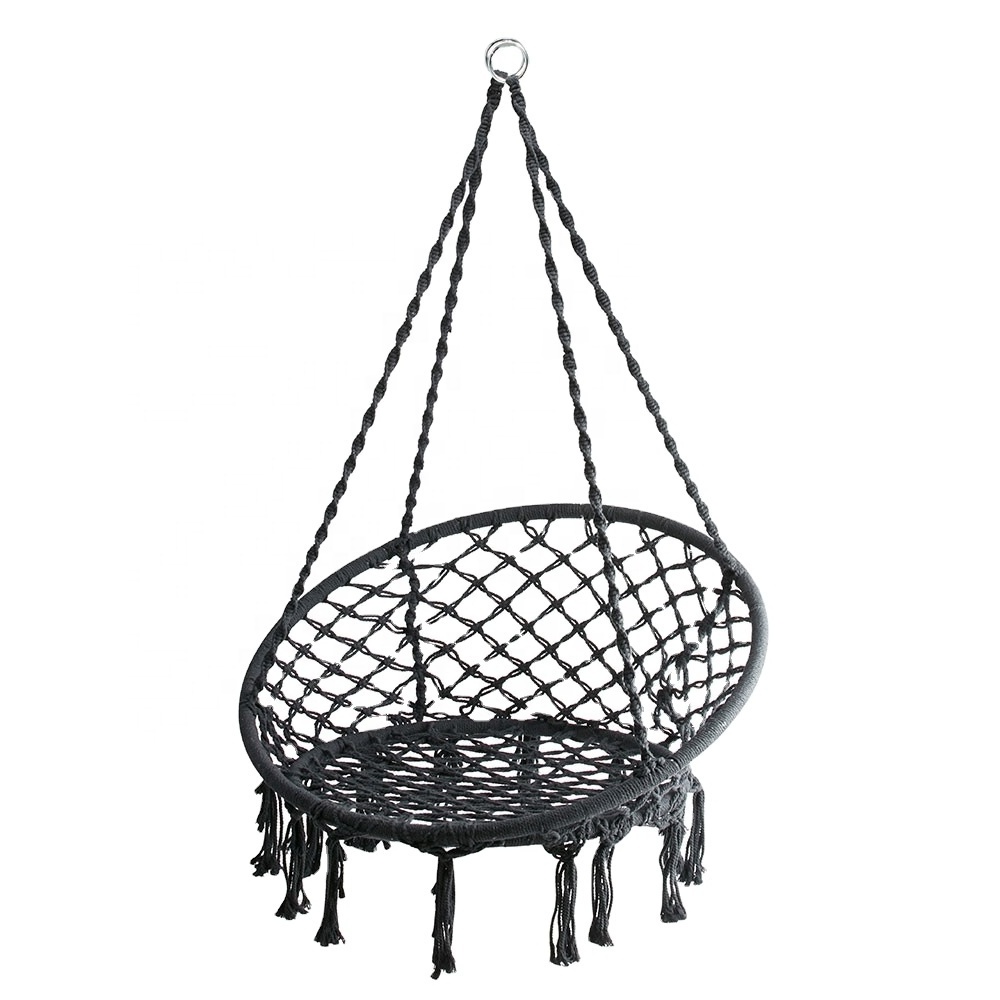 Outdoor Patio Swing Polycotton Rope hanging, garden hanging chair, bedroom hammock picnic swing chair.