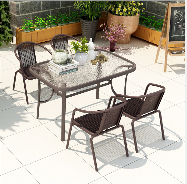 Patio Bistro Set, Weather Resistant Outdoor Furniture Sets with Rust-Proof Steel Frames, Foldable Garden Table and Chairs