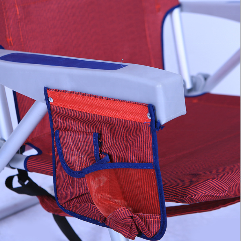 Outdoor camping lightweight metal aluminum 5-Position light Classic Lay Flat Folding Backpack Beach Chair