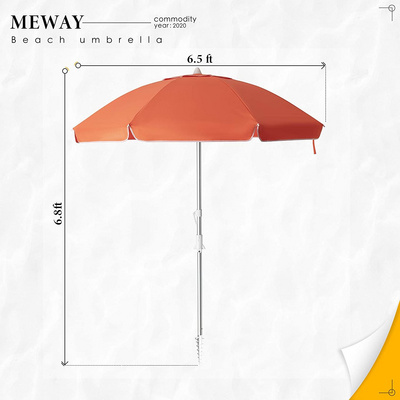 6.5ft Portable Beach Umbrella with Sand Anchor Tilt Mechanism UV 50+ Protection Sunshade Garden Outdoor Patio Umbrellas Bases