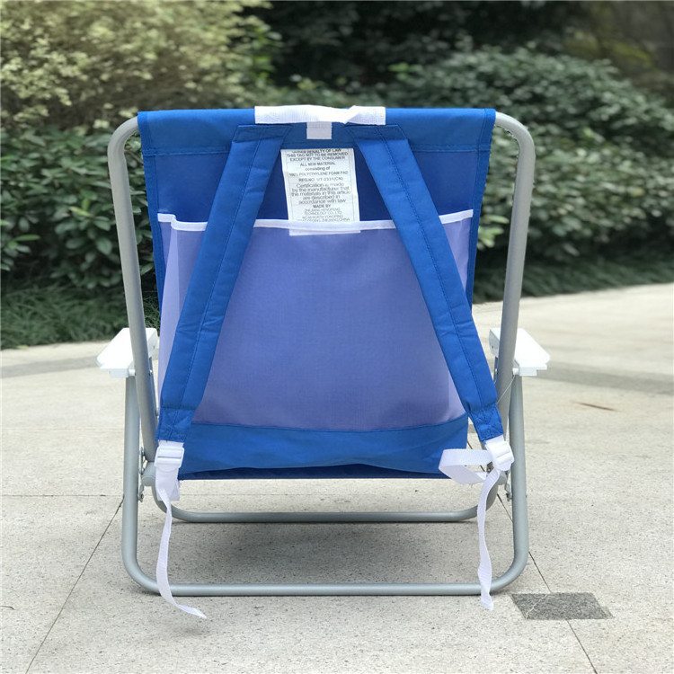 Modern Outdoor Portable Backpack Beach Chair Soft Leisure Recliner with Thickened Steel Pipe Oxford Cloth Foldable for Park Use