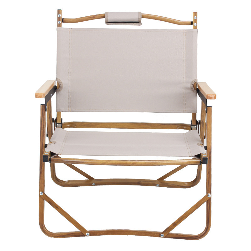 Hot Selling Modern Design Kermit Folding Stool Portable Wood Chair Aluminum Tube Alloy Outdoor Picnics Dining Camping Beach Use