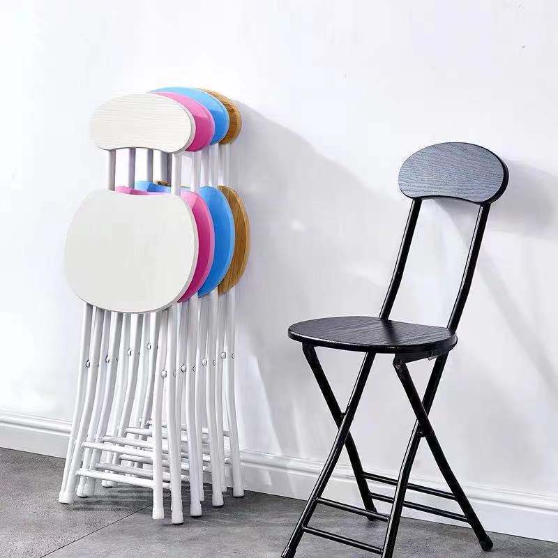 Collapsible stool folding family dining chair back training chair simple computer chair folding stool stand independently