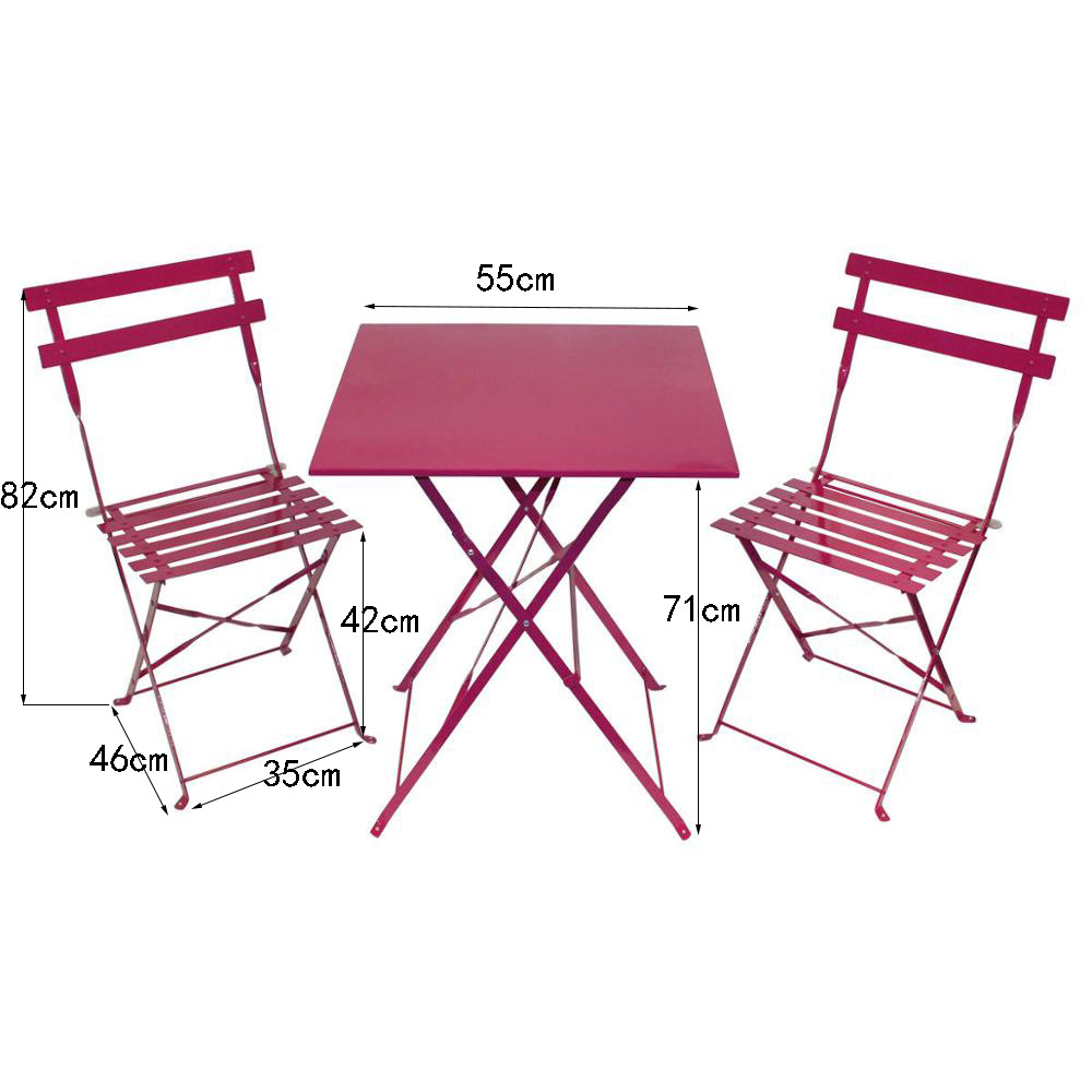 high quality light weight bistro set comfortable metal folding table chairs set Garden patio Outdoor furniture