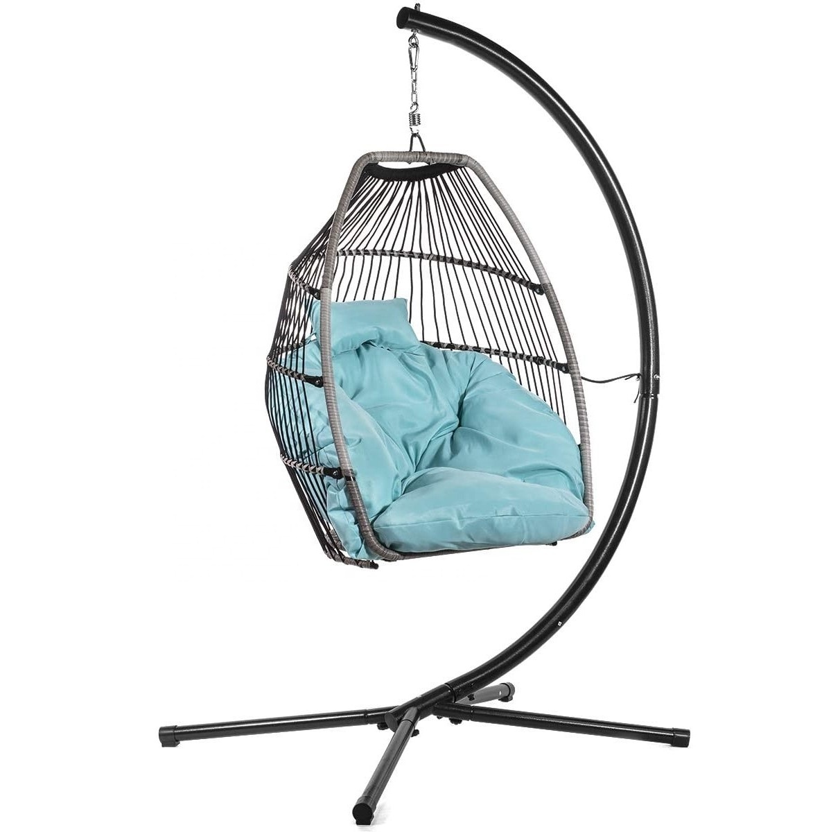 Deluxe Hanging Chair Swing Egg Chair X-Large Seat UV Resistant Soft Deep Cushion Relaxing Basket Chair