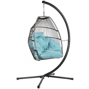 Deluxe Hanging Chair Swing Egg Chair X-Large Seat UV Resistant Soft Deep Cushion Relaxing Basket Chair