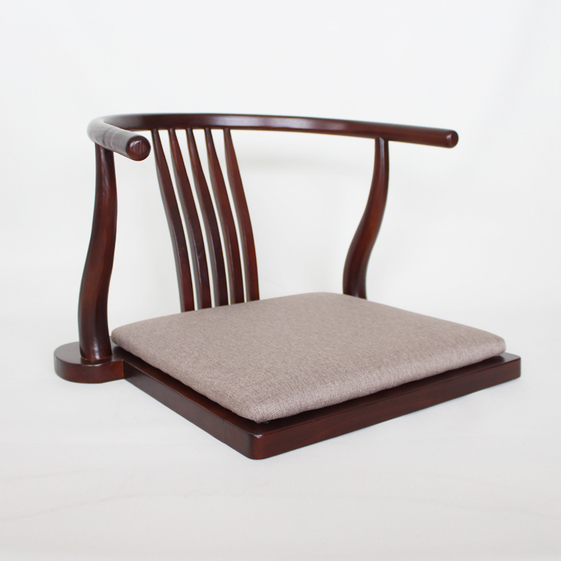 Bed back tatami chair washitsu bay window chair Japanese-style bed solid wood footless chair