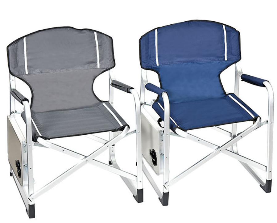 Outdoor Relax Steel Folding Portable Director Chair Set Outdoor Camping Chair With Side Table