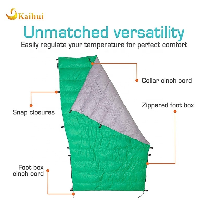 Ultralight Cold Weather 3 Season Quilt Down Sleeping bag for Camping, Backpacking and Hammocks