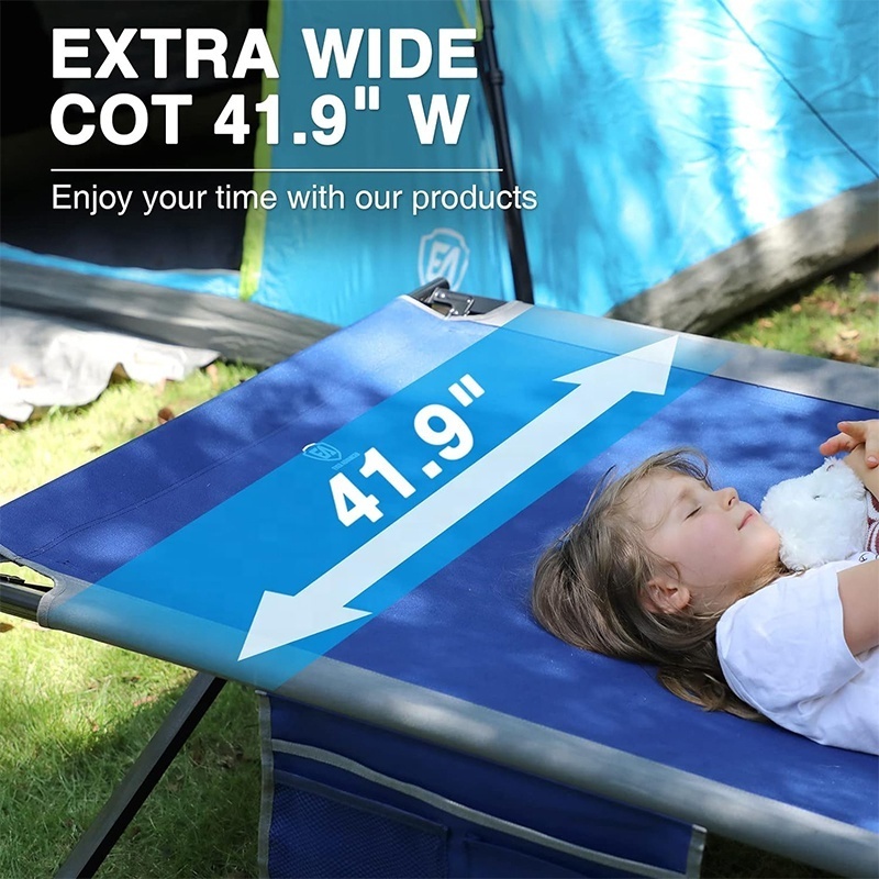 Sleeping Cot for Adults, Heavy Duty Camping Cots for Outdoor with Carry Bag, Extra Wide Folding Bed Camp Cot84.3