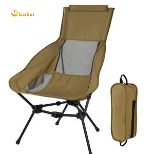 Lightweight Folding High Back Camping Chair with Head Support, Stable Portable Compact for Outdoor Camp