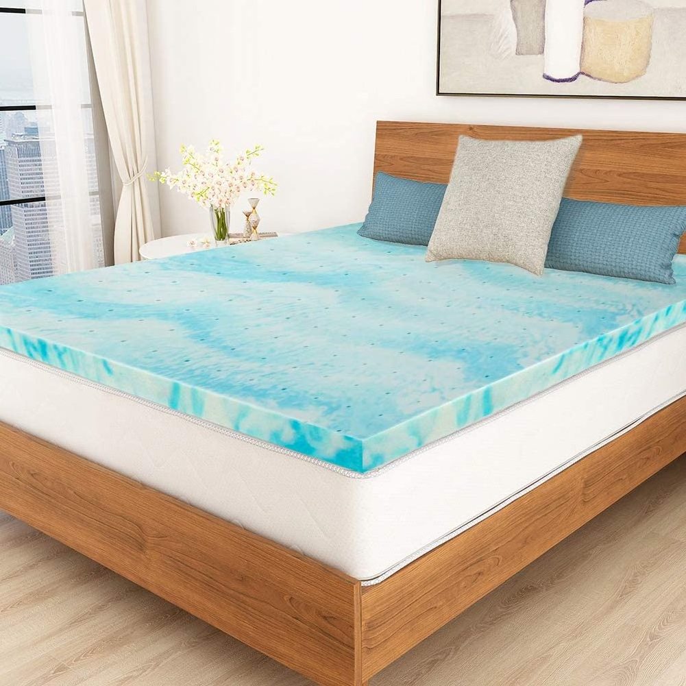 3 Inch Gel  Infused Memory Foam Mattress Topper - Ventilated Design - 7-Zone Design