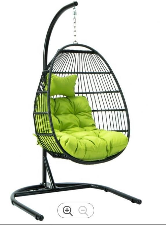 KD Folding Rattan Outdoor/indoor Hanging Swing Garden Egg Chair Swing Hammock Nest Wicker chair  With Stand