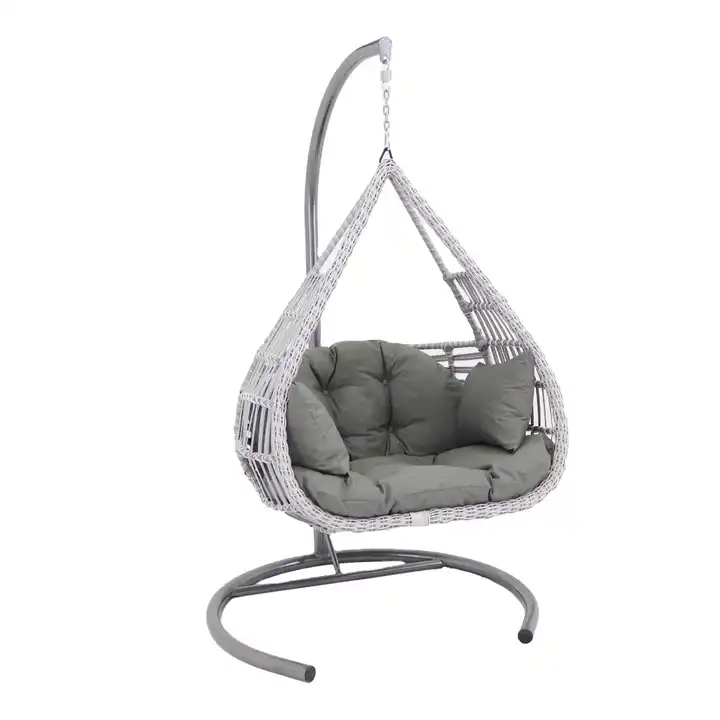 KD Folding Rattan Outdoor/indoor Hanging Swing Garden Egg Chair Swing Hammock Nest Wicker chair  With Stand