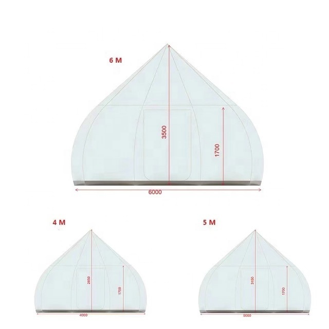 4M 5M 6M 8M Large Luxury 100% Camping Cotton Canvas Yurt Drop-shaped Waterproof Tent For Sale