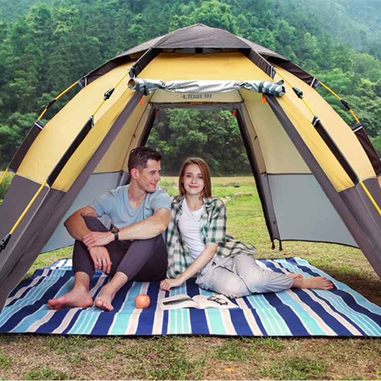 5-6 Person Portable Folding Lightweight Outdoor Camping Wholesale Automatic Waterproof Pop Up Dome Tent