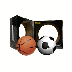 Custom Design Soccer Ball Carton Box Black Gold Foil Stamping Basketball Sport Ball Packaging for Football Display