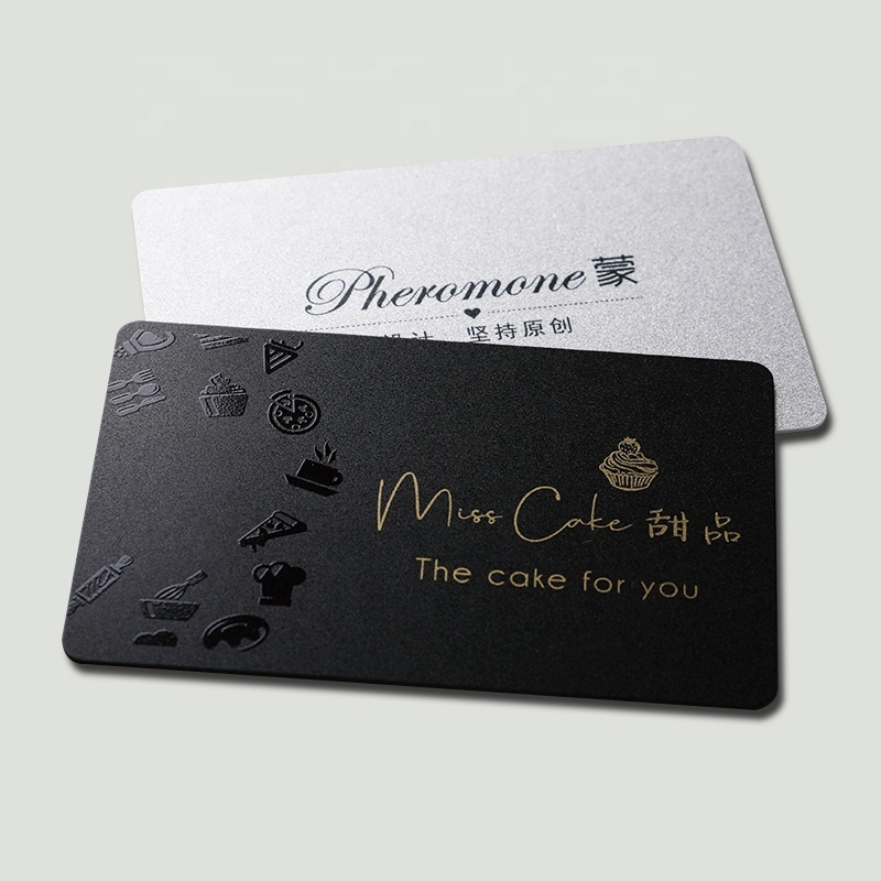 Black Customized PVC PP Plastic Digital Printing VIP Name Business Card Thank You Card