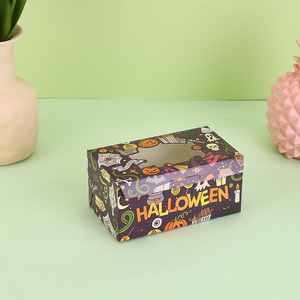 Halloween candy cupcake biscuits pastry box window transparent creative packaging paper box