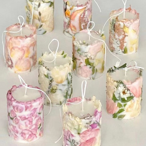 Cylinder Everlasting Flowers Romantic Dried Roses Pressed Flowers Scented Candles Soy Wax Wedding Gifts Scented Candles